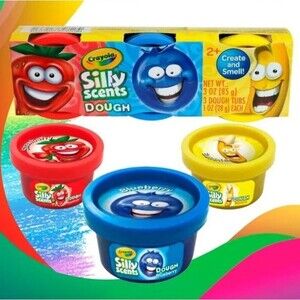 Crayola Silly Scents Dough Strawberry, Banana, Blueberry 3 oz